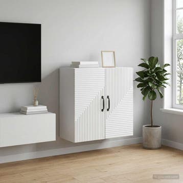 vidaXL Wandkast Hoogglans Wit 59 x 31 x 60 cm Bewerkt hout, Verzenden, Nieuw