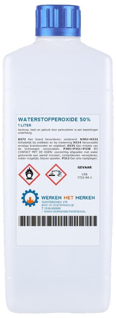 Wmm Chemie Waterstofperoxide 50 1 liter, Doe-het-zelf en Verbouw, Overige Doe-het-zelf en Verbouw, Nieuw, Verzenden
