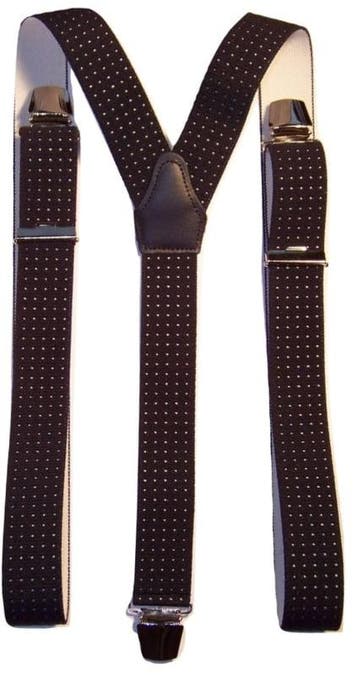 Donkerblauwe Bretels met witte stip en extra sterke clips, Kleding | Heren, Riemen en Ceinturen, Verzenden, Nieuw
