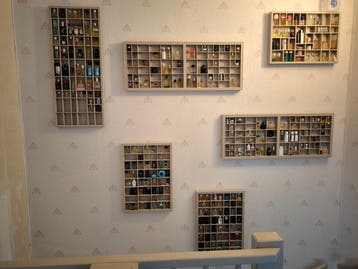 Wandbord (6) - hard hout - Letterbakken, Antiek en Kunst