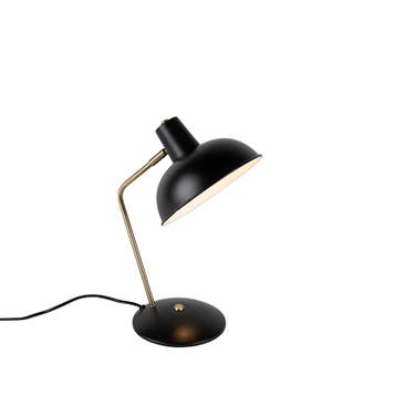 Retro tafellamp zwart met brons - Milou, Huis en Inrichting, Verzenden, Nieuw