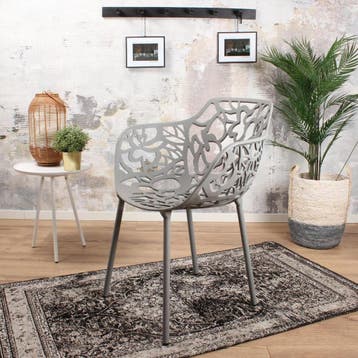 Eetkamerstoel  Aluminium Grijs - Kuipstoel Grijs - Stoel, Huis en Inrichting, Stoelen, Ophalen of Verzenden, Nieuw
