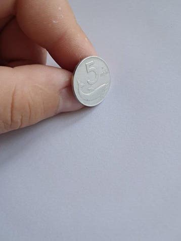 Italië, Republiek 5 Lire 1956 Delfino (Zonder, Postzegels en Munten