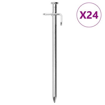 vidaXL Tentharingen 24 st 8 mm 19,5 cm gegalvaniseerd staal, Verzenden, Nieuw