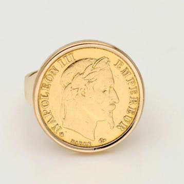 Ring - 18 karaat Geel goud - Muntring, Nieuw