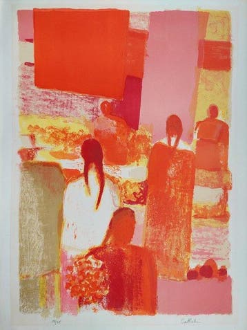 Bernard Cathelin (1919–2004) - Marché mexicain de Toluca
