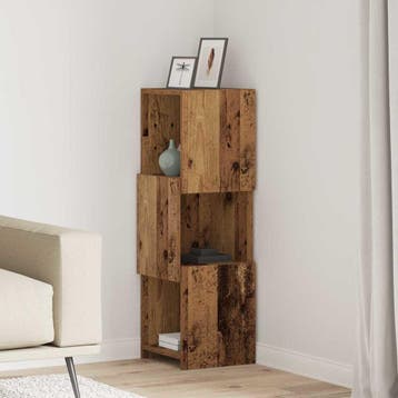 vidaXL Hoekkast 30,5x30x95cm Bewerkt hout Oudhout, Verzenden, Nieuw