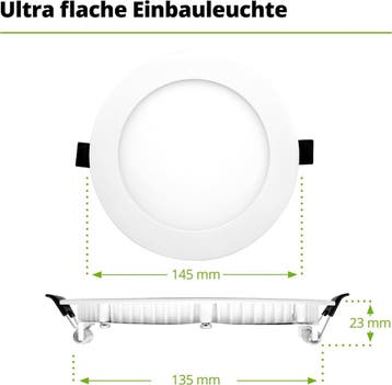 HAGEMANN 4 x LED Inbouwspots Rond 9 Watt 890 lm IP20 - 135, Nieuw