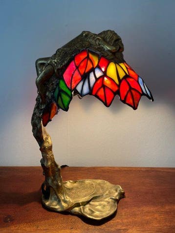 E. Thomosson - Tafellamp - Brons - lamp in Jugendstil-stijl