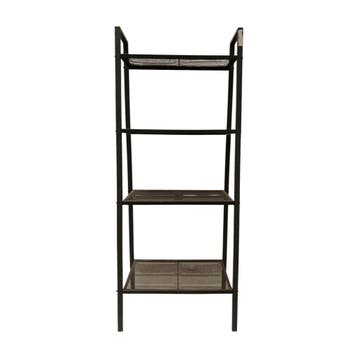 Boekenkast / opslagrek 62x35,5x148 cm zwart, metaal,, Ophalen of Verzenden, Gebruikt