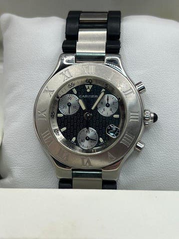 Cartier - 21 Chronoscaph - 2424 - Unisex - 2000-2010, Nieuw