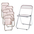 Klapstoel set van 6 Pornainen 74x46x47 cm roze transparant [, Huis en Inrichting, Stoelen, Verzenden, Nieuw