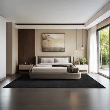 Kortpolig vloerkleed Soft Zone - 200 x 290 cm, zwart, Verzenden, Nieuw
