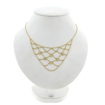 Gouden collier met bolletjesschakel; 14 karaat; 40 cm, Ophalen of Verzenden, Gebruikt, Goud, Goud