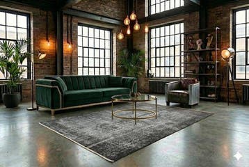 Grijs vintage - Vloerkleed - 260 cm - 160 cm - met, Nieuw