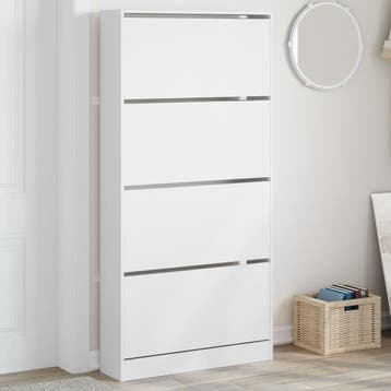 vidaXL Schoenenkast met 4 klaplades 80x21x163,5 cm wit, Verzenden, Nieuw