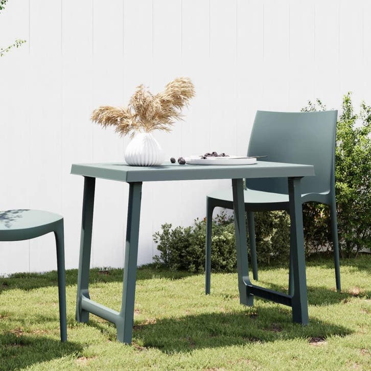 vidaXL Campingtafel hout-look 79x56x64 cm PP groen, Tuin en Terras, Tuintafels, Nieuw, Kunststof, Verzenden