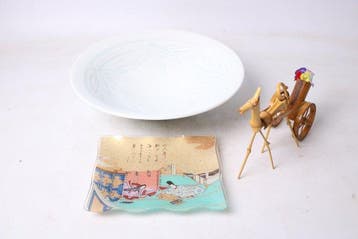 Fujii Shumei - Bord (3) - Porselein - Bamboo Leaf, Set van 3