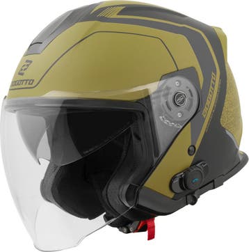 Bogotto H586 BT Illus Zwart Goud Bluetooth Jethelm, Motoren, Jethelm, XXL, Nieuw met kaartje, Overige merken