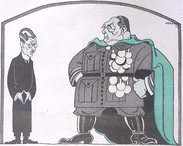 Göring spreekt Schuschnigg over fascisme op spotprent, Verzenden