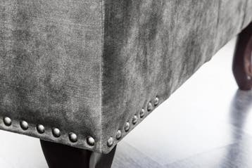 Design kruk CHESTERFIELD 80cm grijs fluwelen knoopstiksel, Ophalen of Verzenden, Nieuw