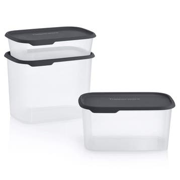 Tupperware Set One Touch Fresh Voorraadbus Rechthoekig Zwart, Ophalen of Verzenden, Nieuw