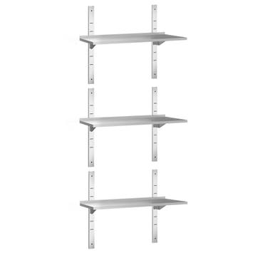 GGM Gastro | 3-laags RVS wandplank PREMIUM - 1200x300mm |, Verzenden, Nieuw in verpakking, RVS Meubilair