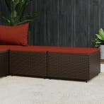 vidaXL Voetensteunen 2 st met kussens poly rattan bruin, Verzenden, Nieuw