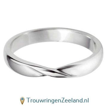 Aanschuifring in 9/18 karaat witgoud of platina 950 in Tw..., Verzenden, Nieuw