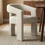 *WOONWINKEL* Design Eetkamerstoel Creme Volledig Stof, Huis en Inrichting, Verzenden, Nieuw, Wit