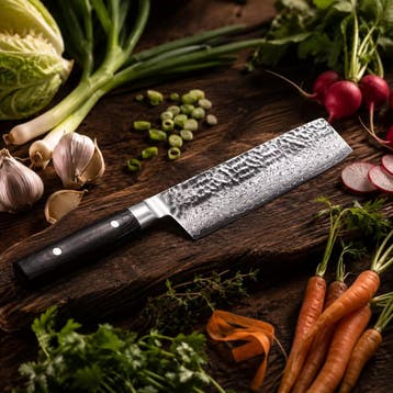 Yaxell Zen Nakiri Koksmes 16,5 cm – 37 Lagen Damaststaal.., Ophalen of Verzenden, Nieuw, Overige materialen
