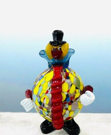 Filippo Maso - sculptuur, Clowns - 17 cm - Murano-glas -, Antiek en Kunst, Antiek | Glas en Kristal
