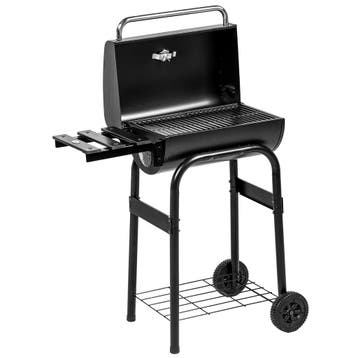 TRUUSK Houtskoolgrill met Deksel - Planken - Wielen - Thermo, Verzenden
