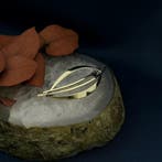 Vintage gouden abstracte broche, Ophalen of Verzenden, Gebruikt, Overige kleuren, Goud