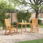 vidaXL Tuin eettafelset 3 pcs Bruin Massief Acaciahout, Tuin en Terras, Tuinsets en Loungesets, Verzenden, Nieuw, 3 zitplaatsen