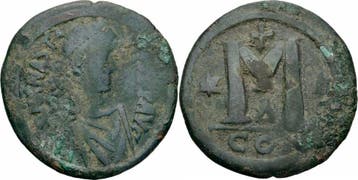 Byzanz Byzantine Empire Anastasius I Follis Constantinopo..., Verzenden