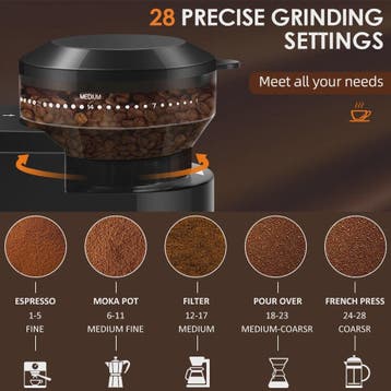 Elektrische Koffiemolen met 28 Instellingen voor Espresso, F, Verzenden, Nieuw