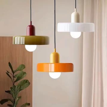 Hanglamp in het Groen, Oranje, Geel, Rood, Wit, Beige, Roze, Verzenden, Nieuw, Glas