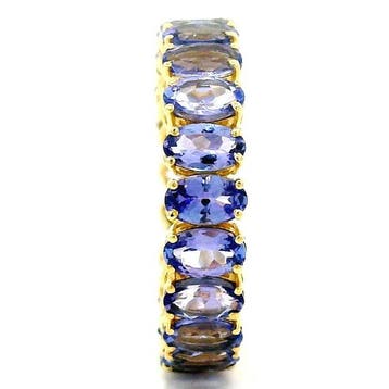 Ring - 14 karaat Geel goud - 4.65ct. tw. Tanzaniet, Nieuw