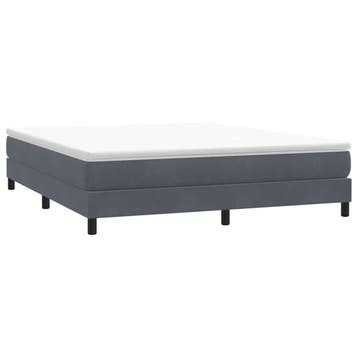 vidaXL Boxspring zonder matras fluweel donkergrijs 180x210, Verzenden, Nieuw, Tweepersoons, Stof