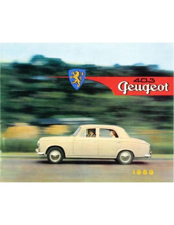 1959 PEUGEOT 403 BROCHURE NEDERLANDS, Nieuw, Peugeot, Author