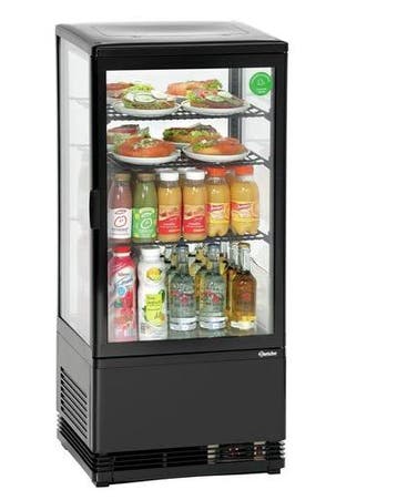 Mini-koelvitrine | 98 Liter | Zwart | 435x385x(h)1105mm, Verzenden, Nieuw in verpakking