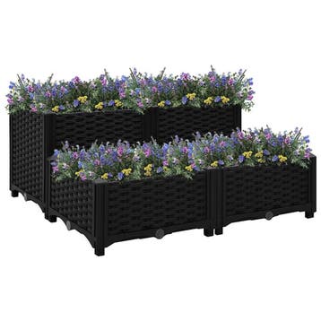 vidaXL Plantenbak verhoogd 80x80x38 cm polypropyleen, Kunststof, Verzenden, Nieuw, 60 tot 100 cm