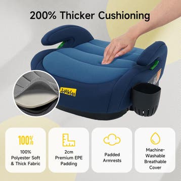 Zitverhoger isofix - Stoelverhoger auto - 6-12 jaar - Blauw, Verzenden, Zo goed als nieuw