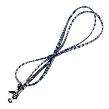 Fako Bijoux - Brillenkoord - Inka - 70cm - Donkerblauw/Wit, Verzenden, Nieuw