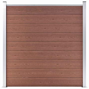 vidaXL Schutting 180x186 cm HKC bruin, Verzenden, Nieuw, Kunststof, 1 tot 2 meter