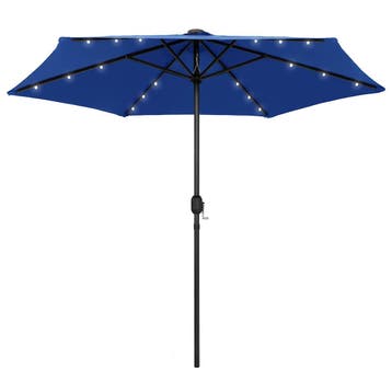 vidaXL Parasol met LED-verlichting en aluminium paal 270 cm, Verzenden, Nieuw, 2 tot 3 meter