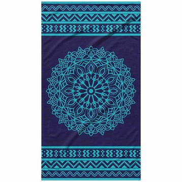 Strandlaken luxe jacquard Mandala, Huis en Inrichting, Verzenden, Nieuw, Paars