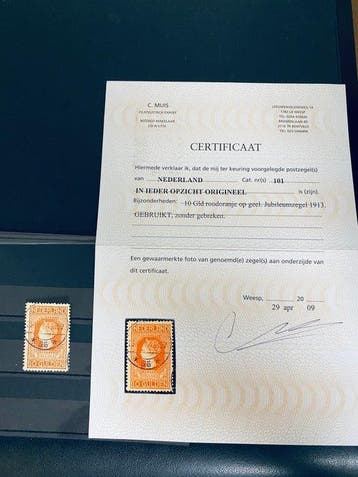 Nederland 1913 - Jubileumzegel Wilhelmina - 10 Gulden, Gestempeld