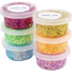 Glitter Clay, vrolijke kleuren, 6x20 ml/ 1 doos, Nieuw